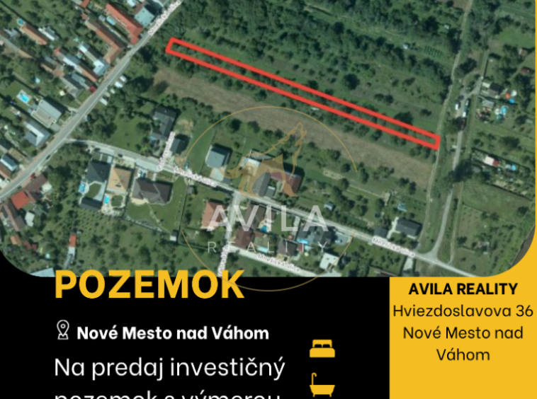 PREDAJ: pozemok na investíciu v pokojnej časti mesta Nové Mesto nad Váhom